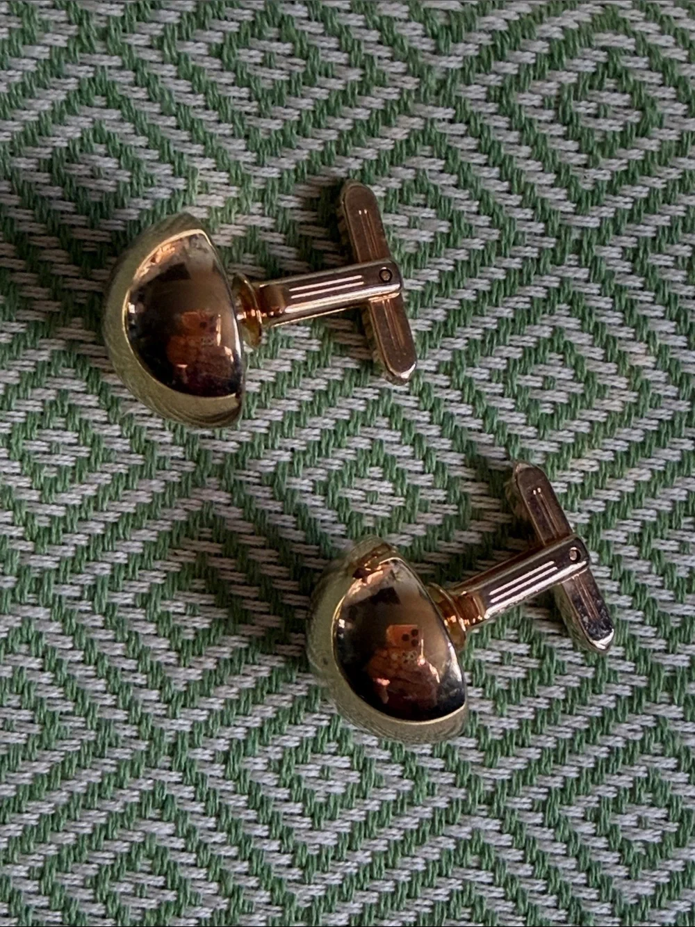 Men's Gold Half-Round Cufflinks - Timeless Formal Accent